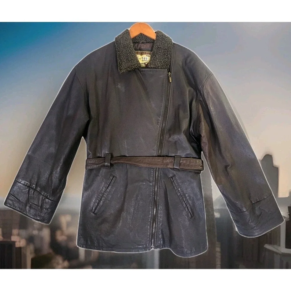 Vintage G III Leather Womens Bomber Jacket Medium Brown Western Biker 3/4 Sleeve